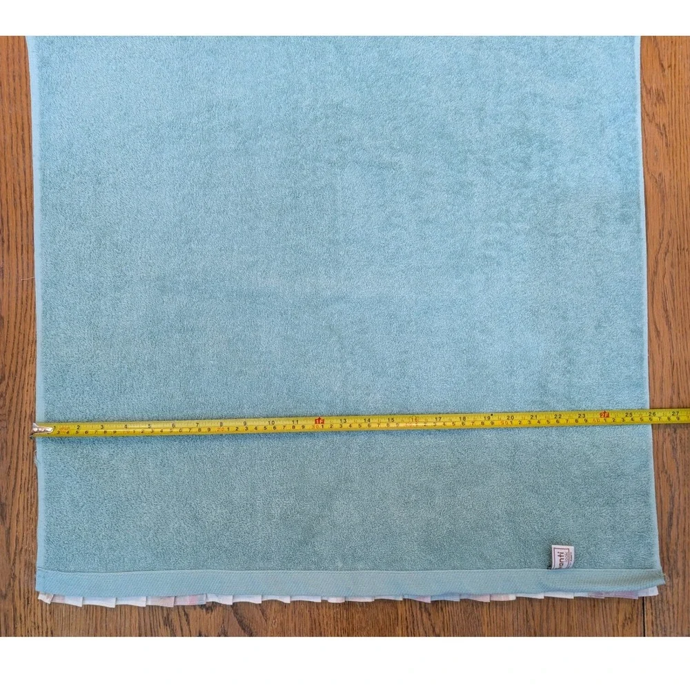 Vintage 1978 Avanti Linens 5pc Towel Set Seafoam/Mint Green Pleated Ruffle‎ Trim